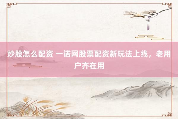 炒股怎么配资 一诺网股票配资新玩法上线，老用户齐在用